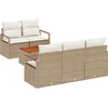 Image de vidaXL - Tuinbank - Set - met - opslag - 6 - pcs - Beige - en - Crème - poly - rattan
