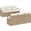 Image de vidaXL - Tuinbank - Set - met - opslag - 7 - pcs - Beige - en - Crème - poly - rattan