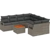 Image de vidaXL - Tuinbank - Set - met - opslag - 9 - pcs - Grijs - poly - rattan