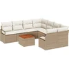 Image de vidaXL - Tuinbank - Set - met - opslag - 9 - pcs - Beige - en - Crème - poly - rattan