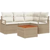 Image de vidaXL - Tuinbank - Set - met - opslag - 5 - pcs - Beige - en - Crème - poly - rattan