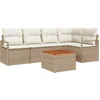 Image de vidaXL - Tuinbank - Set - met - opslag - 6 - pcs - Beige - en - Crème - poly - rattan