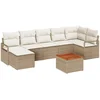 Image de vidaXL - Tuinbank - Set - met - opslag - 8 - pcs - Beige - en - Crème - poly - rattan