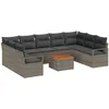 Image de vidaXL - Tuinbank - Set - met - opslag - 10 - pcs - Grijs - poly - rattan