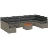 Image de vidaXL - Tuinbank - Set - met - opslag - 11 - pcs - Grijs - poly - rattan