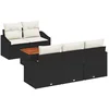Image de vidaXL - Tuinbank - Set - met - opslag - 6 - pcs - Zwart - en - Crème - poly - rattan
