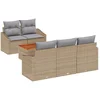 Image de vidaXL - Tuinbank - Set - met - opslag - 6 - pcs - Beige - en - Lichtgrijs - poly - rattan