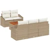 Image de vidaXL - Tuinbank - Set - met - opslag - 6 - pcs - Beige - en - Crème - poly - rattan