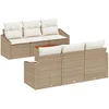 Image de vidaXL - Tuinbank - Set - met - opslag - 7 - pcs - Beige - en - Crème - poly - rattan