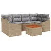 Image de vidaXL - Tuinbank - Set - met - opslag - 7 - pcs - Beige - en - Lichtgrijs - poly - rattan