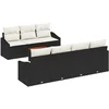 Image de vidaXL - Tuinbank - Set - met - opslag - 8 - pcs - Zwart - en - Crème - poly - rattan