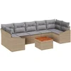 Image de vidaXL - Tuinbank - Set - met - opslag - 8 - pcs - Beige - en - Lichtgrijs - poly - rattan