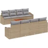 Image de vidaXL - Tuinbank - Set - met - opslag - 9 - pcs - Beige - en - Lichtgrijs - poly - rattan