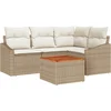 Image de vidaXL - Tuinbank - Set - met - opslag - 5 - pcs - Beige - en - Crème - poly - rattan