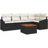 Image de vidaXL - Tuinbank - Set - met - opslag - 6 - pcs - Zwart - en - Crème - poly - rattan