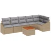 Image de vidaXL - Tuinbank - Set - met - opslag - 7 - pcs - Beige - en - Lichtgrijs - poly - rattan