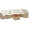 Image de vidaXL - Tuinbank - Set - met - opslag - 7 - pcs - Beige - en - Crème - poly - rattan