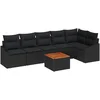 Image de vidaXL - Tuinbank - Set - met - opslag - 7 - pcs - Zwart - poly - rattan