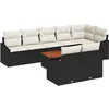 Image de vidaXL - Tuinbank - Set - met - opslag - 9 - pcs - Zwart - en - Crème - poly - rattan
