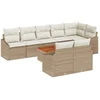 Image de vidaXL - Tuinbank - Set - met - opslag - 9 - pcs - Beige - en - Crème - poly - rattan