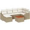Image de vidaXL - Tuinbank - Set - met - opslag - 7 - pcs - Beige - en - Crème - poly - rattan