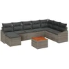 Image de vidaXL - Tuinbank - Set - met - opslag - 9 - pcs - Grijs - poly - rattan
