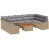 Image de vidaXL - Tuinbank - Set - met - opslag - 10 - pcs - Beige - en - Lichtgrijs - poly - rattan