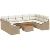 Image de vidaXL - Tuinbank - Set - met - opslag - 10 - pcs - Beige - en - Crème - poly - rattan
