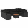 Image de vidaXL - Tuinbank - Set - met - opslag - 10 - pcs - Zwart - poly - rattan