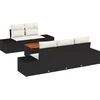 Image de vidaXL - Tuinbank - Set - met - opslag - 6 - pcs - Zwart - en - Crème - poly - rattan