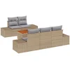 Image de vidaXL - Tuinbank - Set - met - opslag - 6 - pcs - Beige - en - Lichtgrijs - poly - rattan