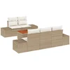 Image de vidaXL - Tuinbank - Set - met - opslag - 6 - pcs - Beige - en - Crème - poly - rattan