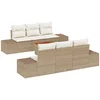 Image de vidaXL - Tuinbank - Set - met - opslag - 7 - pcs - Beige - en - Crème - poly - rattan