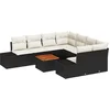 Image de vidaXL - Tuinbank - Set - met - opslag - 9 - pcs - Zwart - en - Crème - poly - rattan
