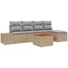 Image de vidaXL - Tuinbank - Set - met - opslag - 6 - pcs - Beige - en - Lichtgrijs - poly - rattan