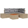 Image de vidaXL - Tuinbank - Set - met - opslag - 5 - pcs - Beige - en - Lichtgrijs - poly - rattan
