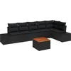 Image de vidaXL - Tuinbank - Set - met - opslag - 7 - pcs - Zwart - poly - rattan