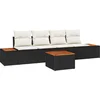 Image de vidaXL - Tuinbank - Set - met - kussen - met - opslag - 5 - pcs - Zwart - Poly - rattan