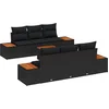 Image de vidaXL - Tuinbank - Set - met - kussen - met - opslag - 7 - pcs - Zwart - Poly - rattan
