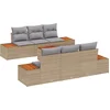 Image de vidaXL - Tuinbank - Set - met - kussen - met - opslag - 7 - pcs - Beige - Poly - rattan