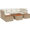 Image de vidaXL - Tuinbank - Set - met - opslag - 7 - pcs - Beige - Poly - rattan