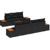 Image de vidaXL - Tuinbank - Set - met - kussen - met - opslag - 8 - pcs - Zwart - Poly - rattan