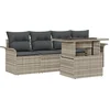 Image de vidaXL - Tuinbank - Set - 5 - st - Lichtgrijs - [Synthetisch]: - Poly - Riet