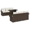 Image de vidaXL - Tuinbank - Set - met - kussen - met - opslag - 7 - pcs - Bruin - Poly - rattan
