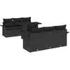 Image de vidaXL - Tuinbank - Set - met - kussen - met - opslag - 7 - pcs - Zwart - Poly - Riet