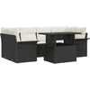 Image de vidaXL - Tuinbank - Set - met - kussen - met - opslag - 7 - pcs - Zwart - Poly - rattan