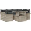 Image de vidaXL - Tuinbank - Set - met - kussen - met - opslag - 7 - pcs - Lichtgrijs - Poly - rattan