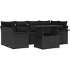 Image de vidaXL - Tuinbank - Set - met - kussen - met - opslag - 7 - pcs - Zwart - Poly - Riet