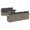 Image de vidaXL - Tuinbank - Set - met - kussen - met - opslag - 8 - pcs - Grijs - Poly - Riet