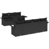 Image de vidaXL - Tuinbank - Set - met - kussen - met - opslag - 8 - pcs - Zwart - Poly - Riet